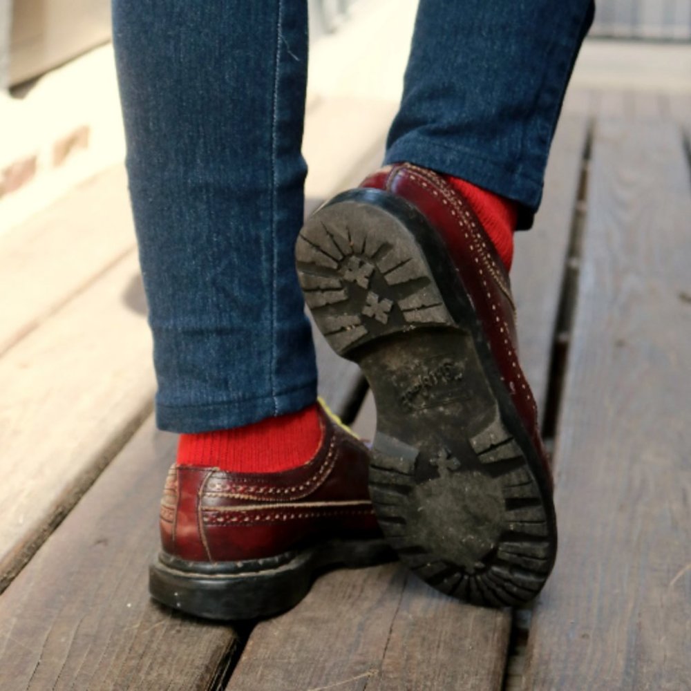 Oxblood Gripfast Shoes Steel Toe boots-Made in England Wingtips, UK 6-US 7 Punk - Picture 6 of 6